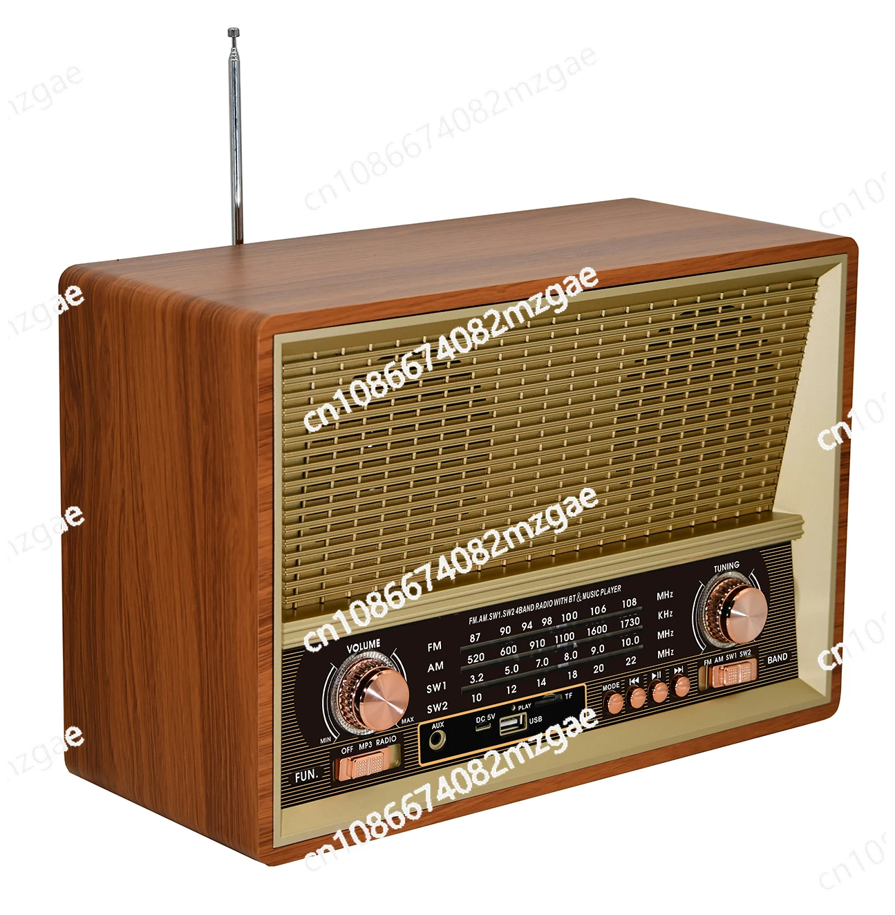 Home AM/FM Internet Radio 2024 Latest Portable FM Radio with Built-In BT 40 Stations Wooden Frame USB and Bluetooth Features