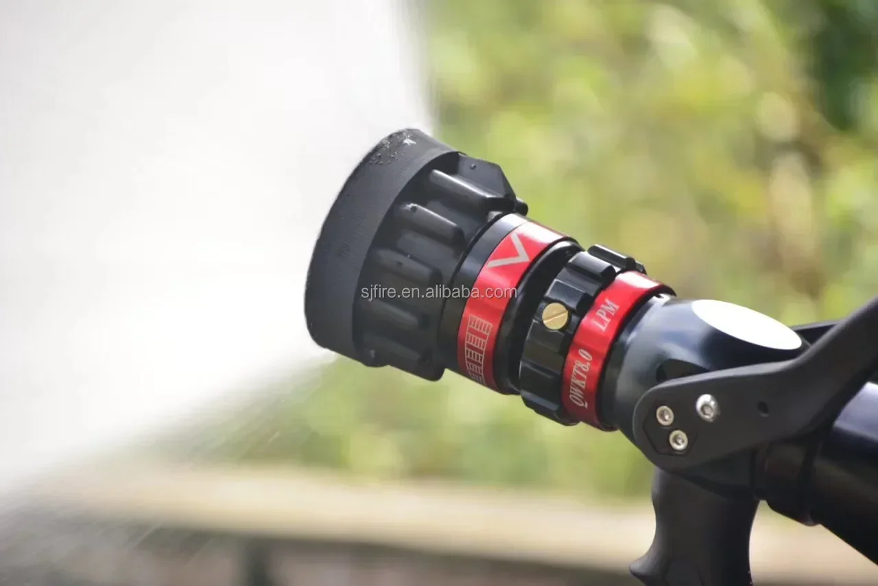 for fire hose nozz， Red black Colour Selectable Flow Pistol Grip Jet Spray fog nozzle 3-position