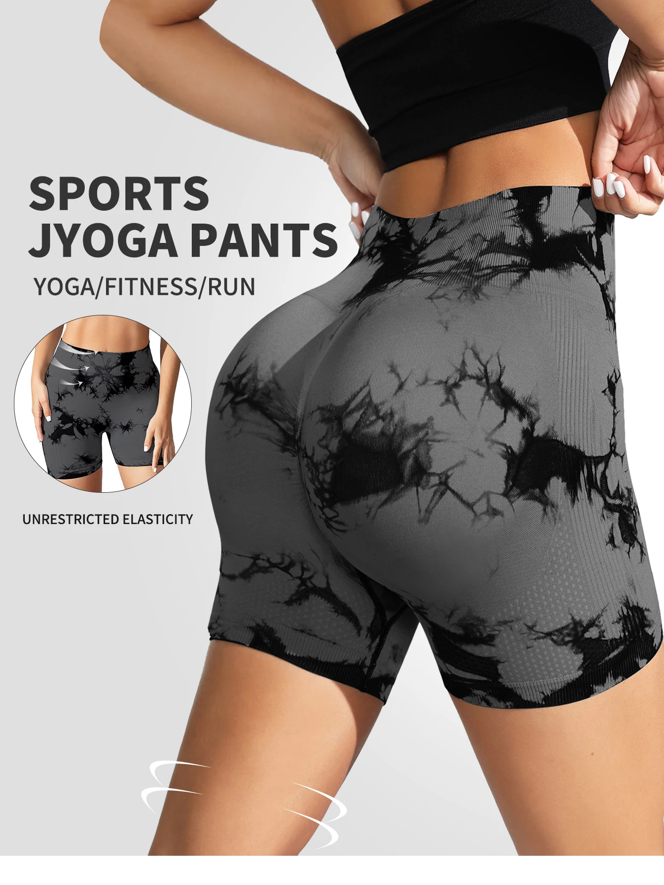 Yoga Shorts Yoga Pants WOMEN'S High Waist Buttocks Lifting No Awkward Thread Peach Buttocks Fitness Pants WOMEN'S Shorts