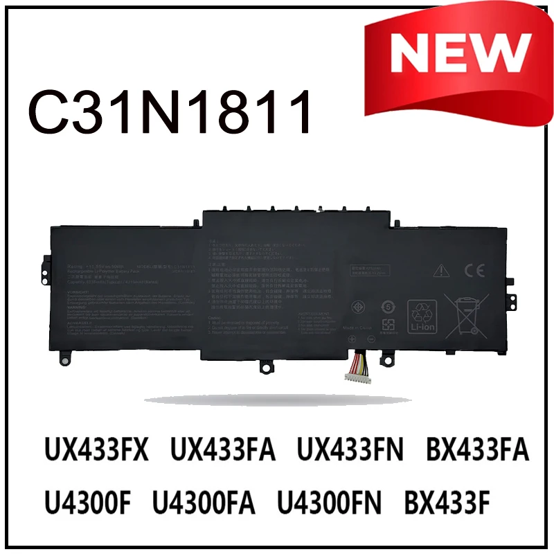 

C31N1811 Replacement Li-ion Laptop Battery for ASUS Notebook Battery BX433FN UX433FN-2S ZenBook 14 UX433F UX433FA-A5046R U4300FA