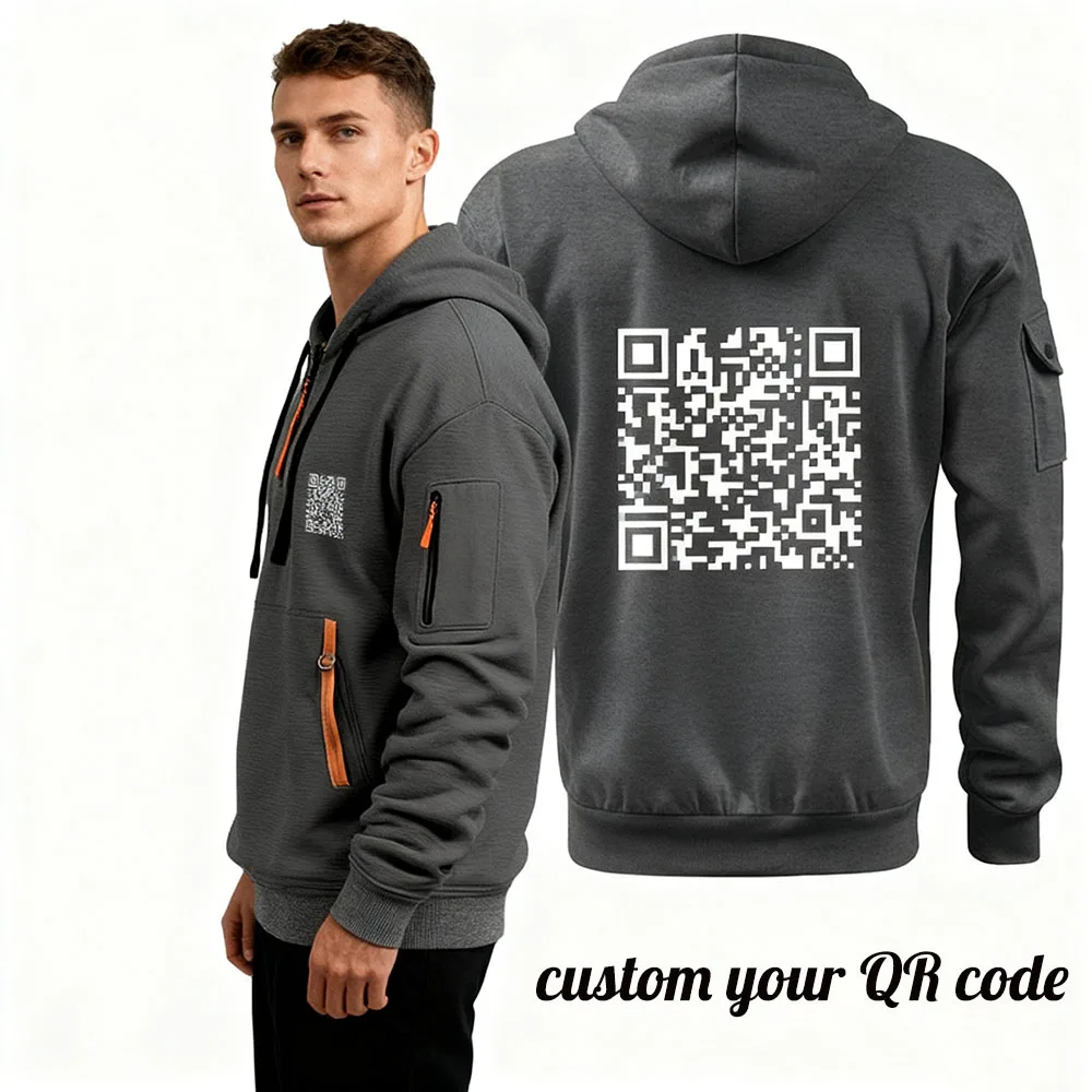 

Custom QR Code Hoodie Personalised with Your Own Business Social Media QR Code and Custom Text Unisex Soft Cotton Hooded Jumper