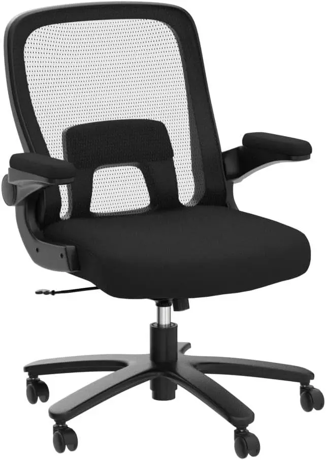 Cadeira de escritório ergonômica com suporte lombar ajustável, Heavy Duty Mesh Desk Chair, Grande e Alto, 500 lbs