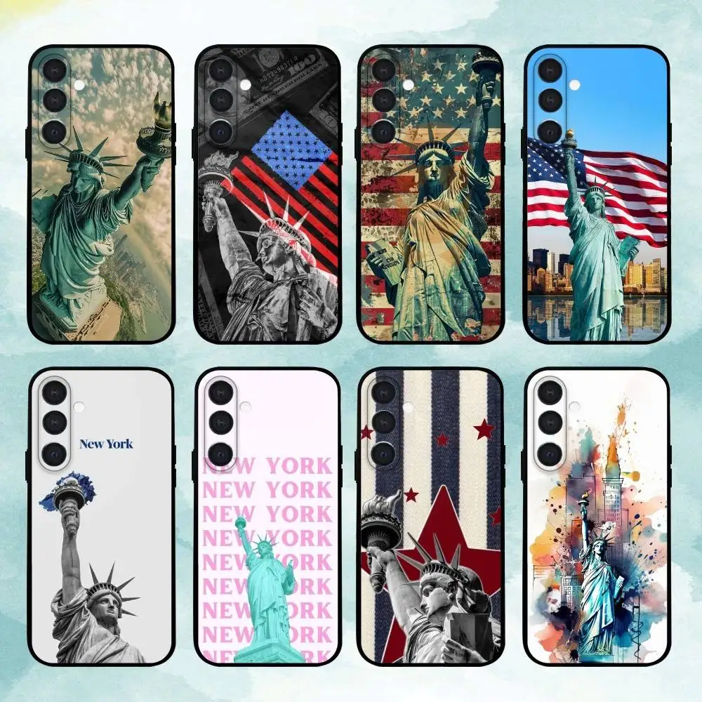 

S-Statue of L-Liberty New York Phone Case For Samsung A73,A21s,A22,A31,A32,A52,A53,A71,A80,Soft Black Shell