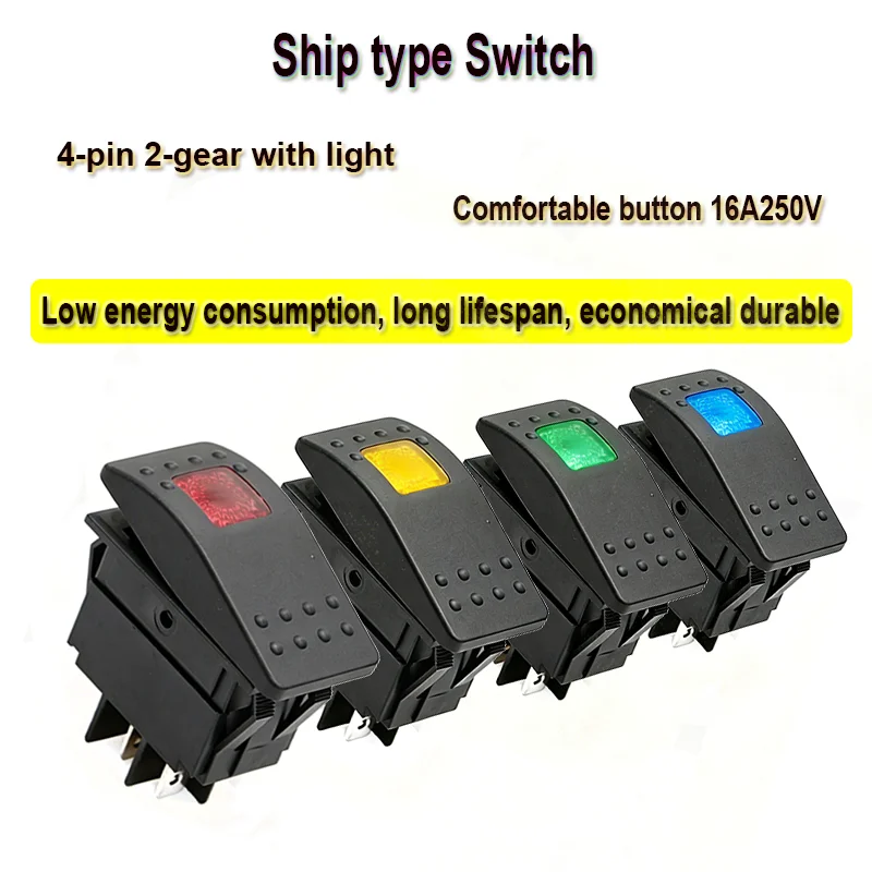 

1Pcs 20A 12V Waterproof Ship Type switch 4Pin 2nd Gear Marine Waterproof Toggle Switches LED Light Boating Caravan Truck