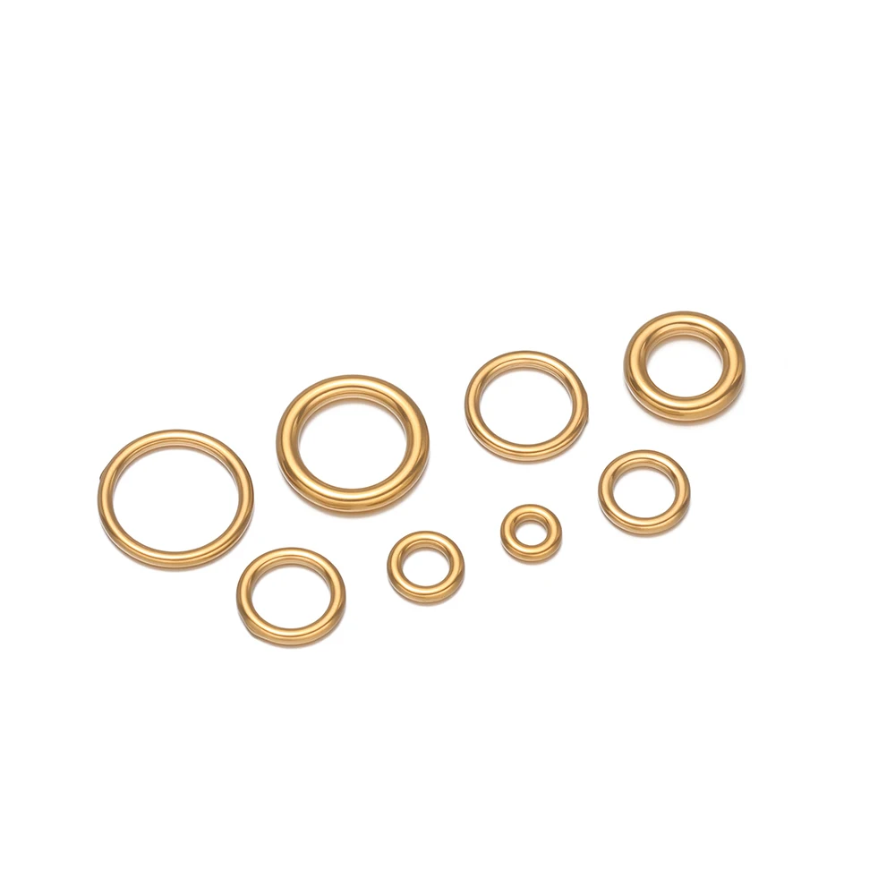 20-50 Stück Edelstahl Runde Geschlossene Biegeringe Vergoldete O-Ringe für Armband Halskette Verbindungsstücke DIY Schmuckzubehör – Detail 1