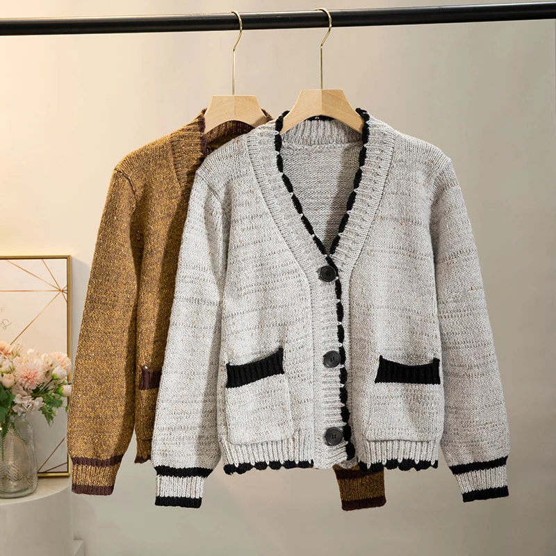 Thi Heavy Du Chunky Needle Open Cardigan Longgar Wanita Faion Retro Sle Musim Gugur Musim Dingin Mantel Sve ort Panjang Quali L...