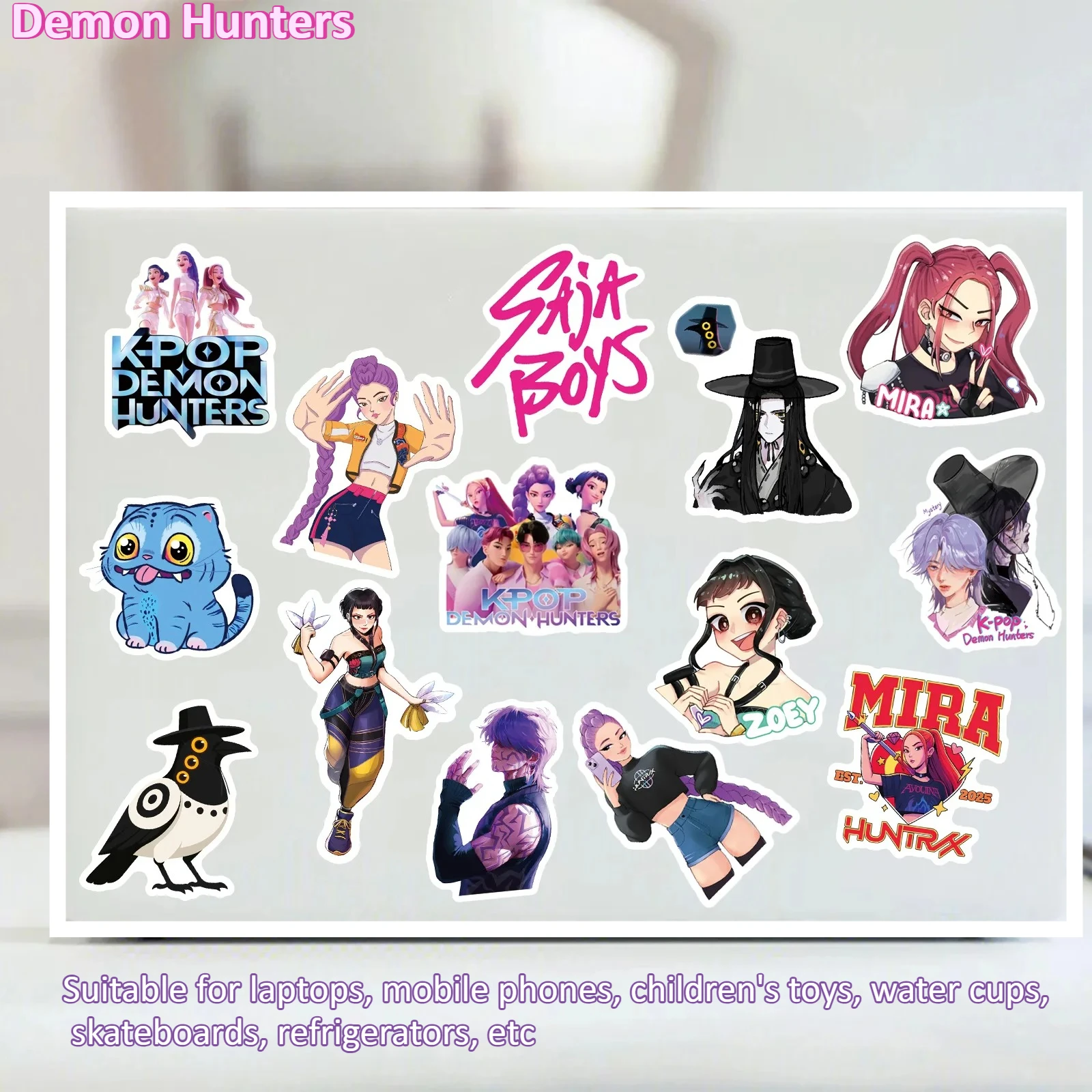 50 قطعة من ملصقات الرسوم المتحركة KPop Devil Hunter المقاومة للماء DIY الديكور الهزلي دفتر الهاتف المحمول لعبة الأطفال كوب الماء