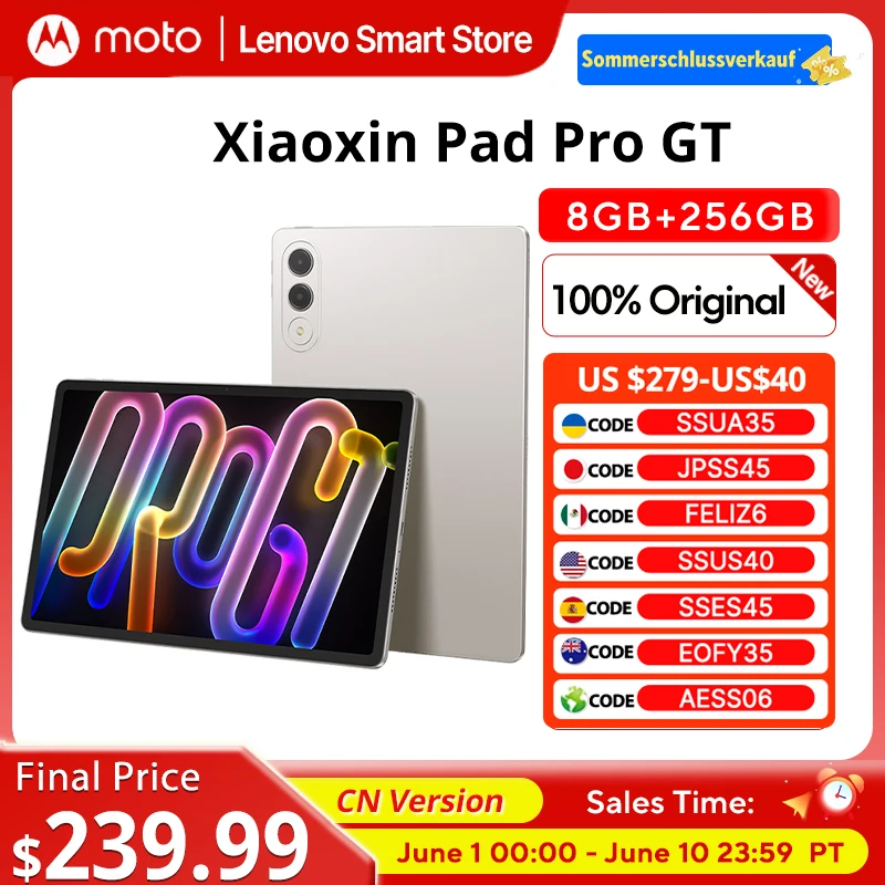 New Original Lenovo Xiaoxin Pad Pro GT Tablet 11.1'' 3.2K LCD 144Hz Display CN Version Snapdragon 8 Gen 3 Android 8860mAh Pad PC