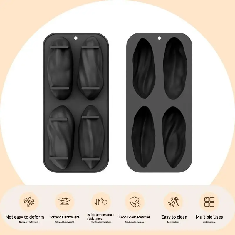 

New 4-Cell Pistachios Silicone Mold DIY Mousse Chocolate Cake Mould Party Dessert Baking Tools Food Grade Kitchen Bakeware