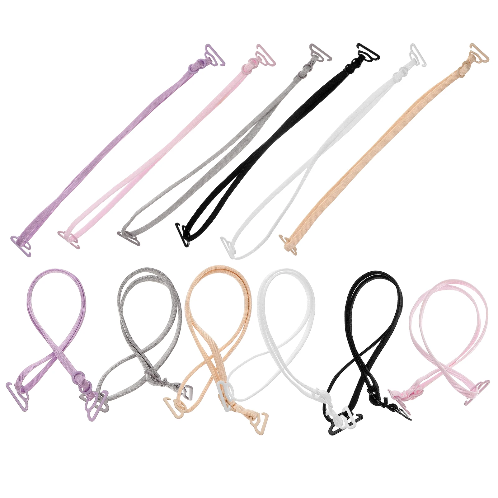 

12pcs Invisible Bra Straps Adjustable Elastic Shoulder Strap Replacement for Women Nonslip Daily Use Running Climbing Suits