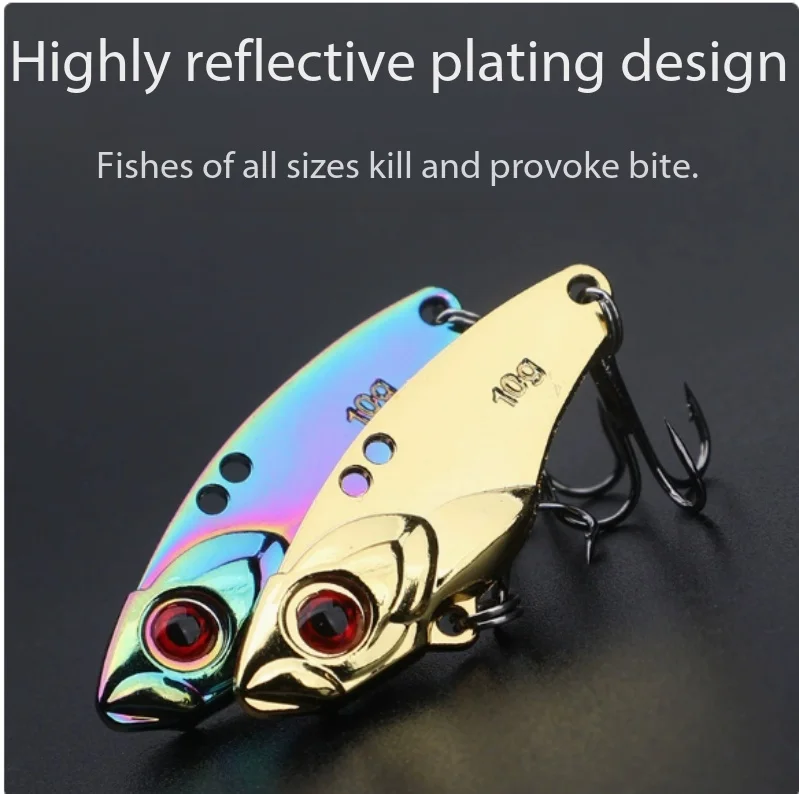 Señuelo Vibrador VIB Rattlesnake con Escamas de Dragón, Cuchilla Metálica, Jig Metálico de Largo Alcance, Cebo Duro para Pesca de Lubina y Perca en Agua Dulce y Salada