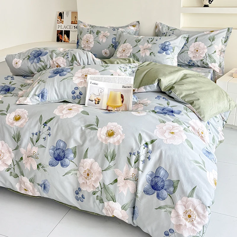 3PC set of high-quality 100% Cotton printed quilt Duvet Cover one quilt cover and two pillowcases soft and skin-friendly bedding