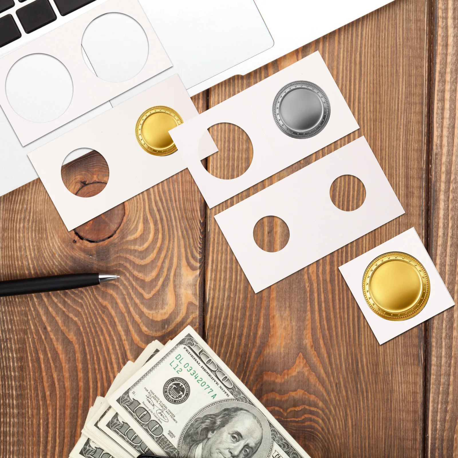 

200pc Transparent Holders Paper Material Oxidation Resistant Coin Organizer For Collectors Professional Coin Case