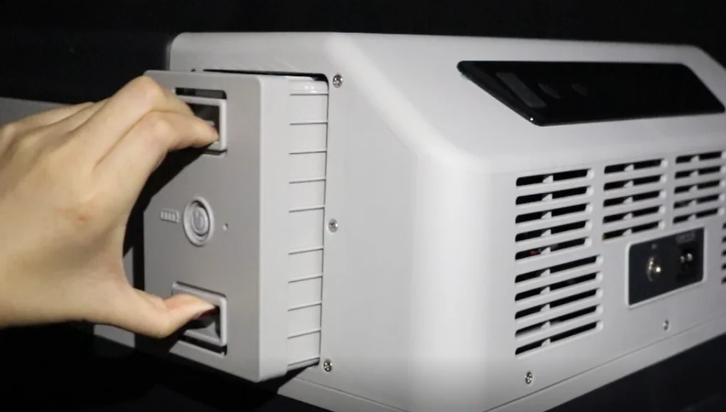 50L ثلاجة محمولة سلطة فواكه مشروبات تبريد ثلاجة 12/24 فولت تيار مستمر 110-240 فولت التيار المتناوب متعددة الاستخدام للمنزل في الهواء الطلق وسيارة شاحنة قارب #4