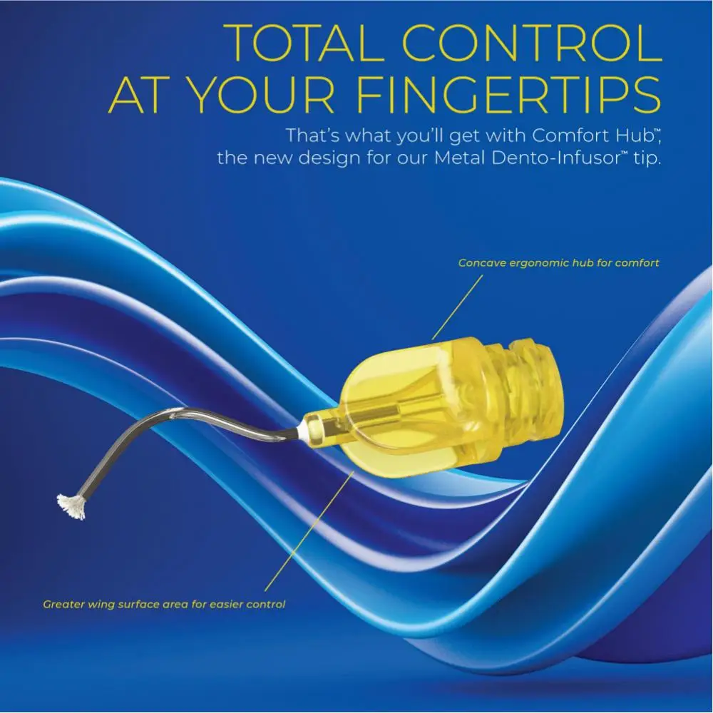 

Наконечники Ultradent Metal Dento-Infusor: точная подача гемостатических средств, эргономичный дизайн, удобная конструкция с центральным отверстием и надежный резьбовой замок для безопасного использования.