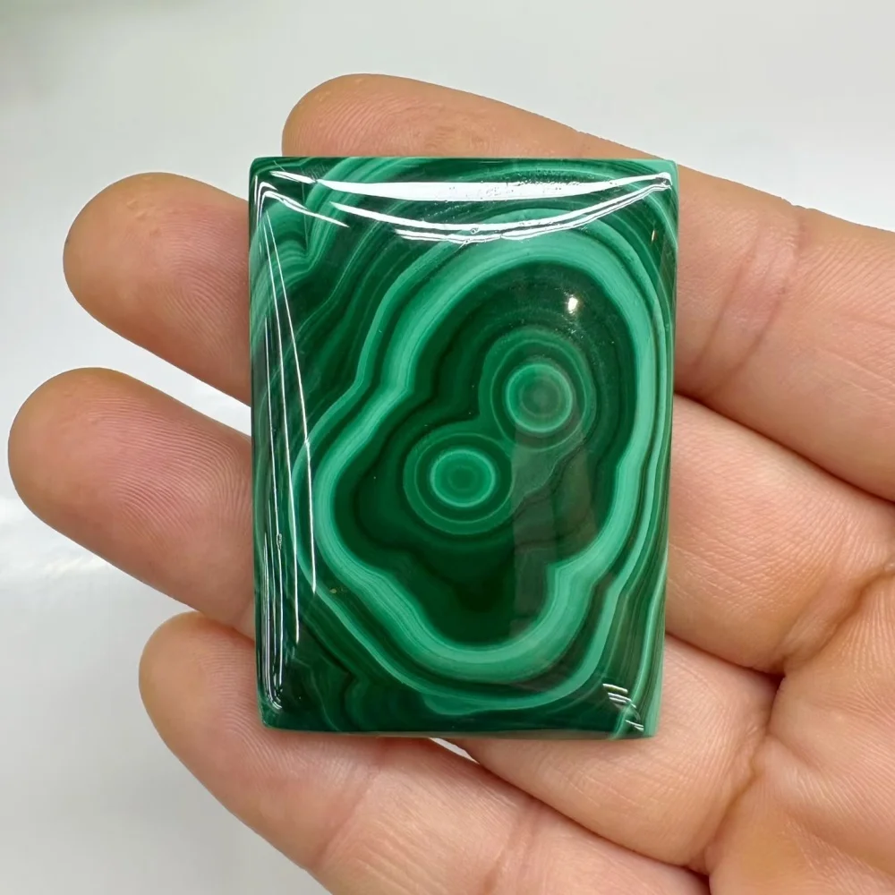 1pc Natural Malachite Rectangle Slab Pendant, Crystal Healing Stone Free Form Tablet Charms, Jewelry Making Accessories Gift