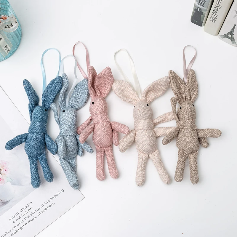 

HOT Cute Scarf Rabbit Plush Animal Stuffed doll pendant Rabbit Keychain Toy Kid's Party Plush Toy Bouquet Plush Dolls Gifts