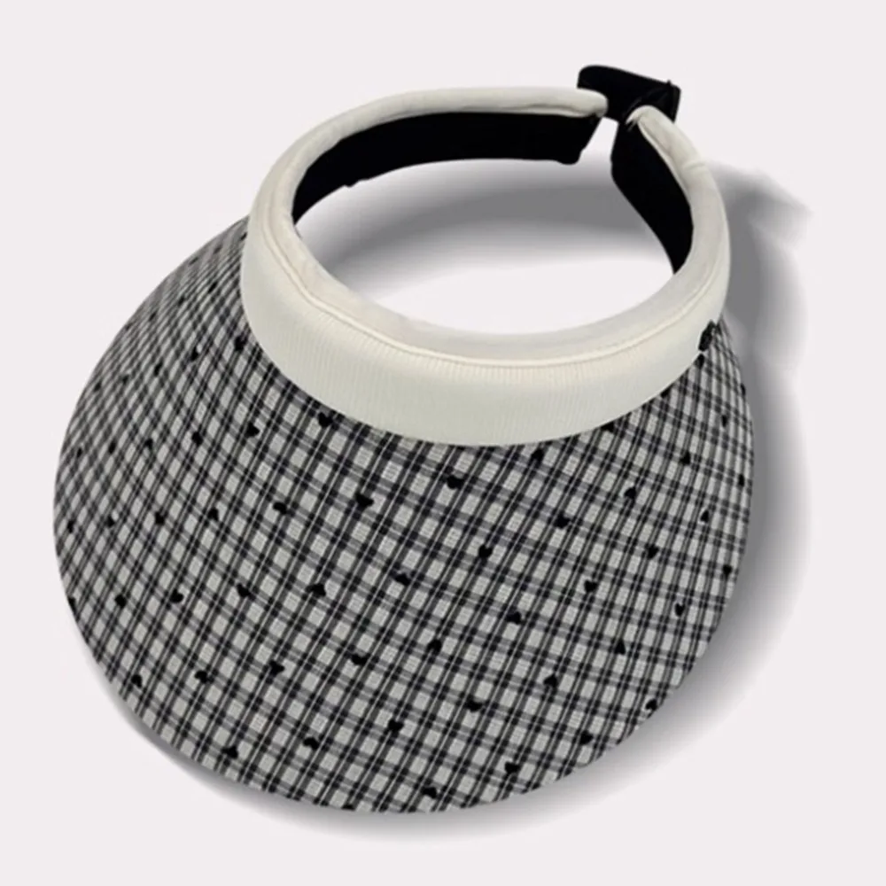 

Peaked Hat Sweet Woman Sun Hat Anti-UV Wide Brim Empty Top Cap Korean Style Colorful Dot Visor Cap Holiday