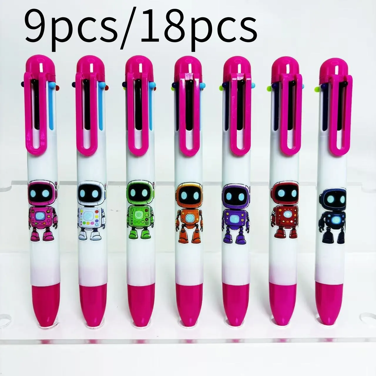 9 szt./18 szt. Kreatywne długopisy w kształcie robotów, długopisy do pisania dla uczniów, odpowiednie do użytku biurowego, na prezenty i do nauki