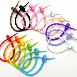 10Pcs Silicone Reusable Bag Ties Twist Wire Fasten Cable Zip Tie Headset Data Line Wire Universal Magic Tie 210mm