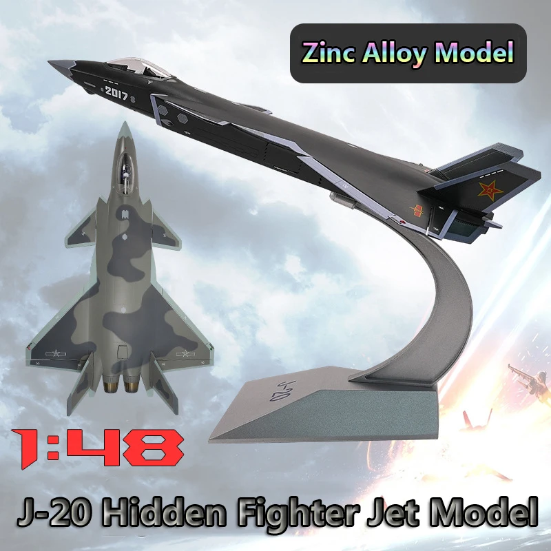 

1:48 J-20 Aircraft Model Simulation Alloy Die-Casting Collection Display Aviation Model J20 Fighter jet
