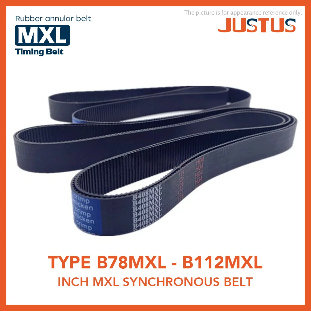 

Trapezoidal Tooth MXL Timing Belt B78 To B112 Length LP=158.5 To 227.58MM Width 4.8/6/10/12.7MM High Torque Toothed Belt