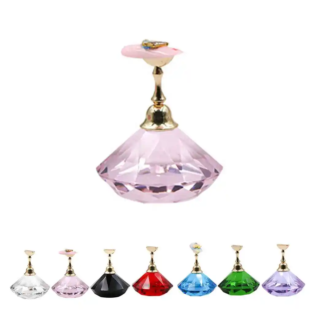 1 セットクリスタルベース磁気ネイルホルダー爪のヒント練習トレーニングディスプレイスタンドジェルサロン DIY マニキュアツール