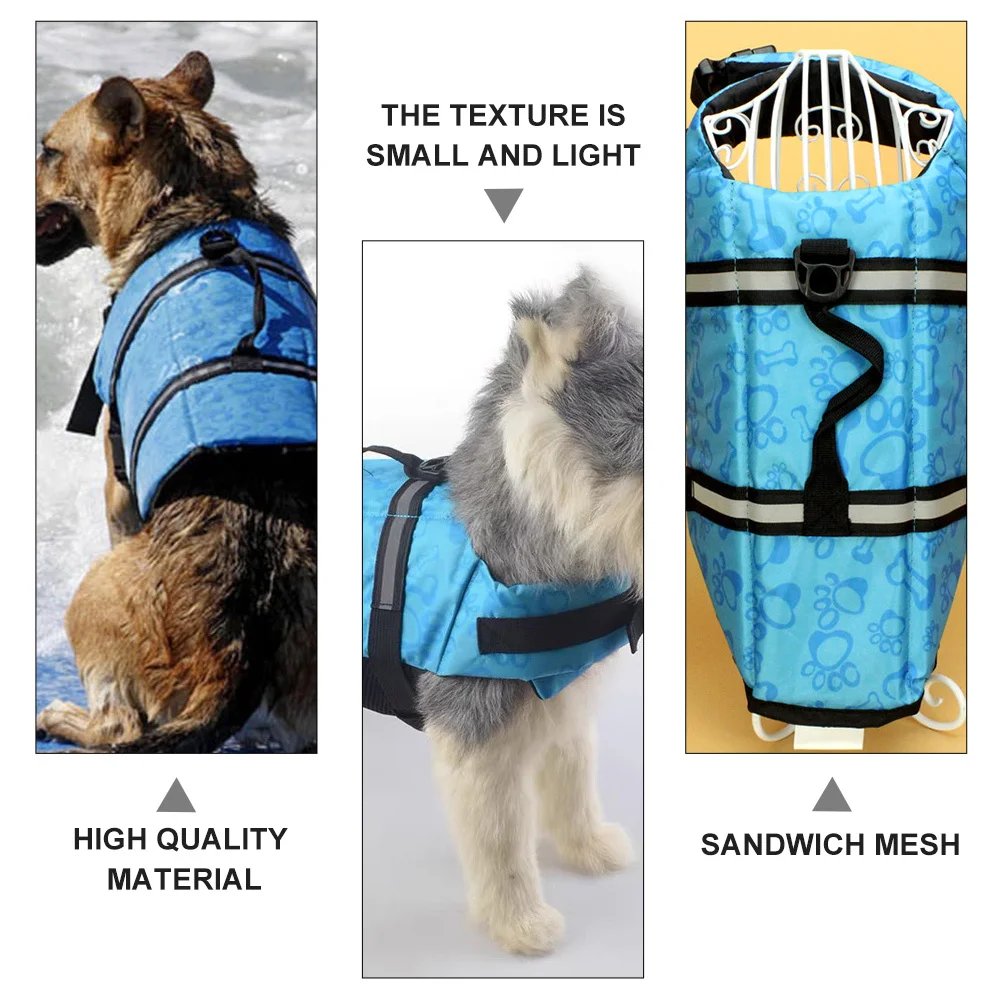 

Pet Life Vest Adjustable Reflective Vest Training Wear Lightweight Portable Puppy Beach Boating Pool
