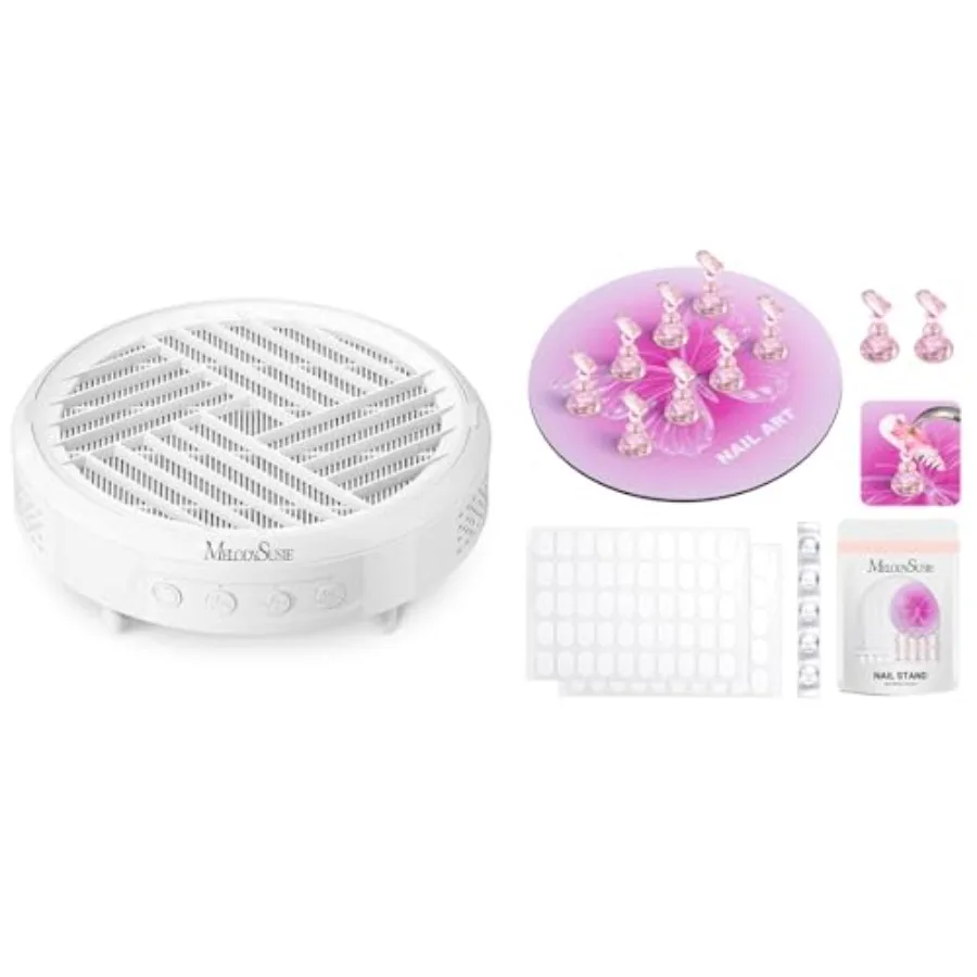 

Компактный пылесборник для маникюра с подставкой для накладных ногтей из прозрачного акрила, идеально подходит для самостоятельного маникюра и уборки после работы.