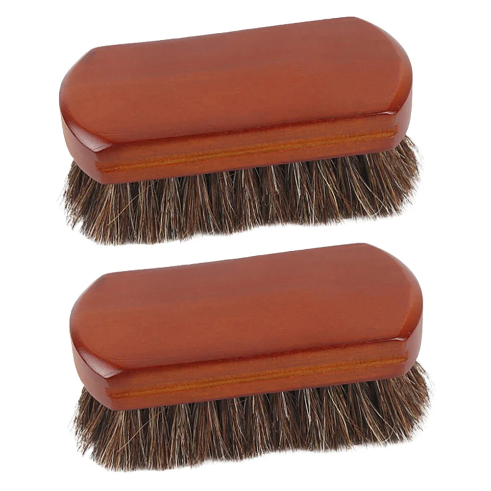 

2pcs Horse Hair For Durable Shoe Polishing Brush Kit, Boot Cleaning Tool, Felt Hat Cleaner, Brush, Horsehair