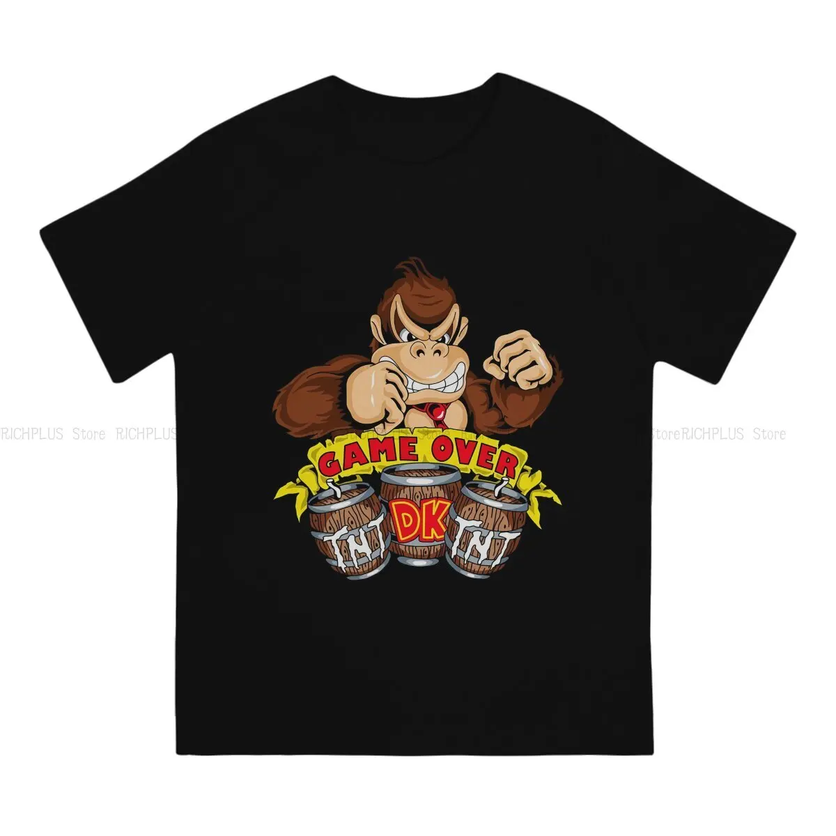 Donkey Kong Game Newest TShirt for Men DK Round Collar Polyester T Shirt Personalize Gift Clothes Streetwear