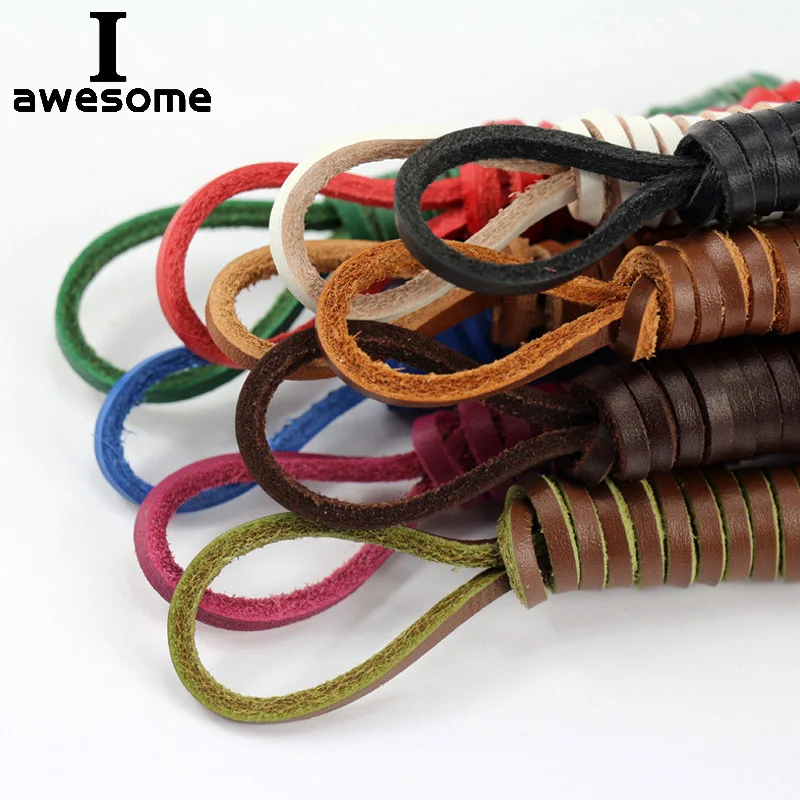 80cm-180cm Genuine Leather shoelaces 1 Pair Of Rawhide Leather Shoelaces Shoestrings Boot Shoe Laces wholesale drop shipping