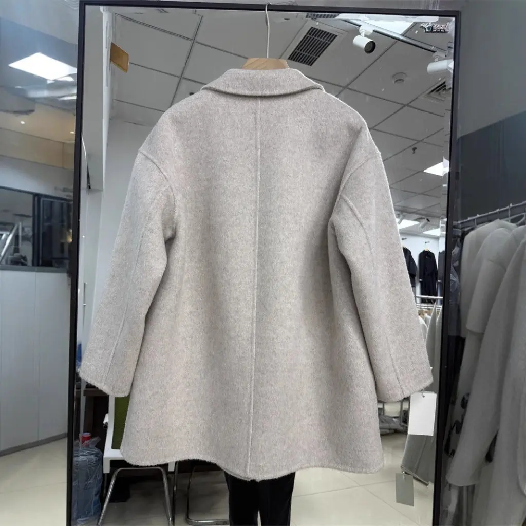 

Осенне-зимнее двустороннее шерстяное пальто, универсальная верхняя одежда, корейский стиль, Dongdaemun, модная женская куртка, осенний тренд