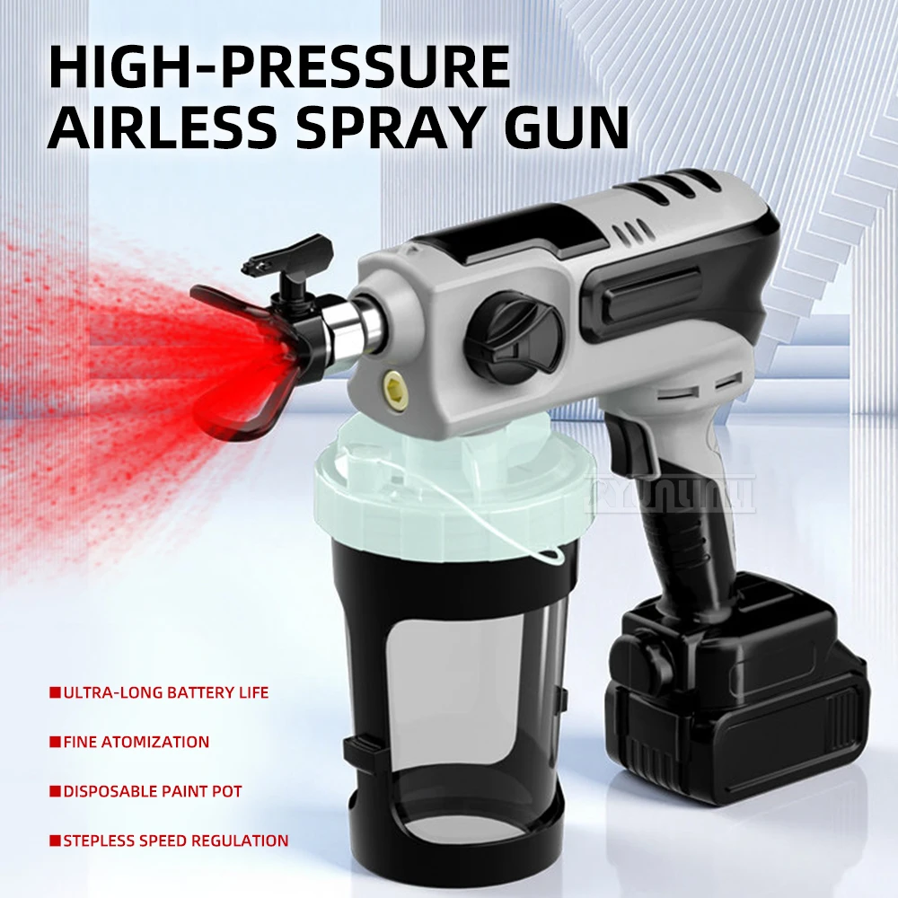 Electric lithium battery high-pressure airless sprayer Paint gun Paint coating latex paint sprayer Watering can spray gun