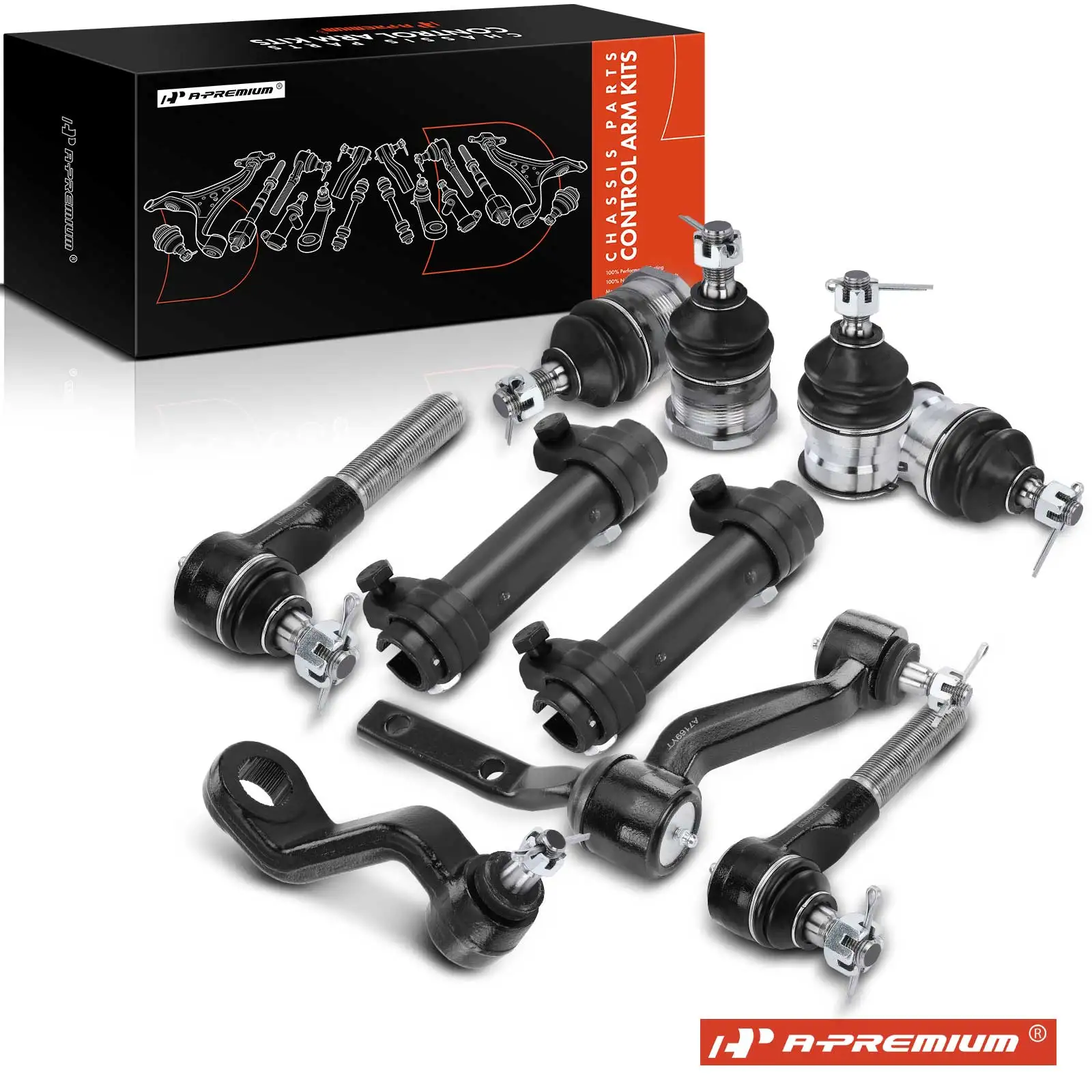 A-Premium 10x Front Ball Joint & Tie Rod End & Idler & Pitman Arm for Dodge Dakota 1991-1996