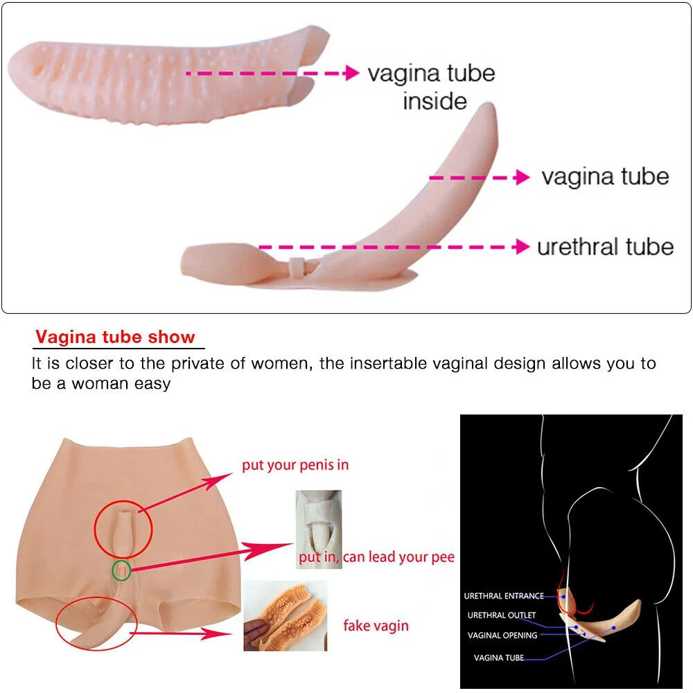 U-Charmmore 8th Oir-Free Silicone Fake Vagina Panties Thicken Hip Underwear For Men Crossdresser Sissy Transvestite