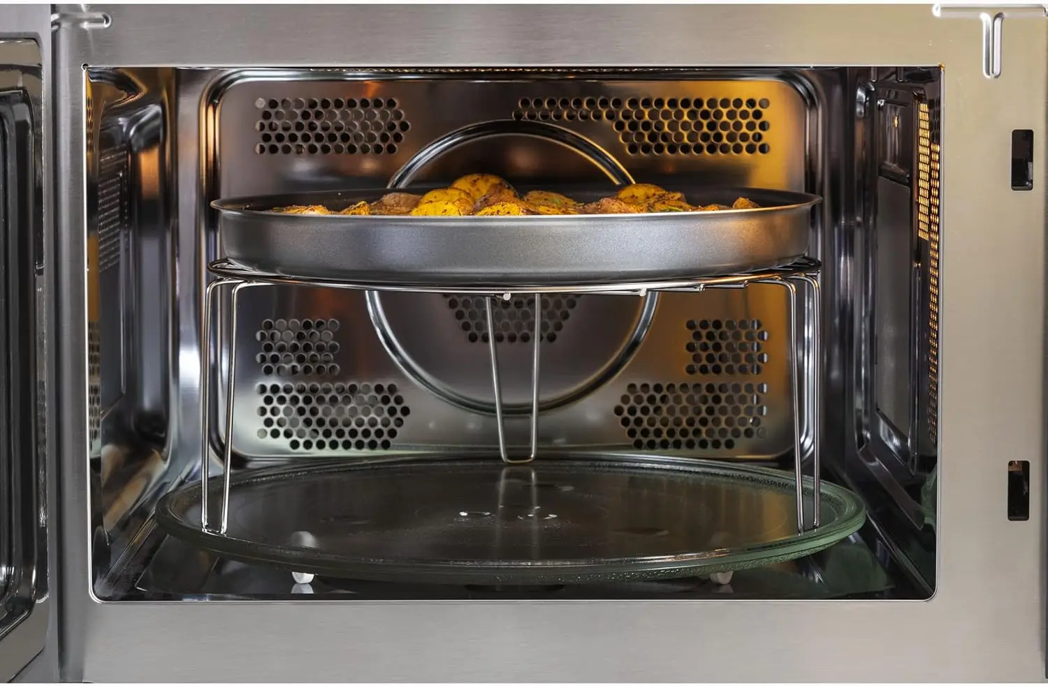 Forno Microondas Completo com Fritadeira a Ar, Modo 3 em 1 e Modo Convecção, Capacidade de 1,0 Pés Cúbicos, Essenciais de Cozinha, 1.050 Watts