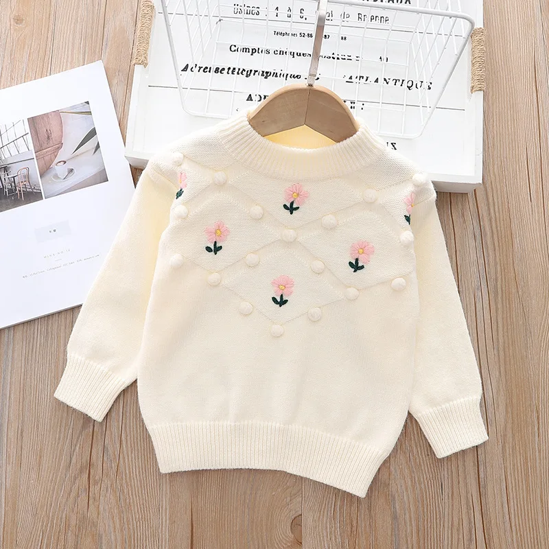 

Girls Sweaters Spring Autumn 1 2 3 4 5 6 Years Old Children Woolen Pullover Sweater Tops For Baby Clothing Kids Sweatshirts 2024