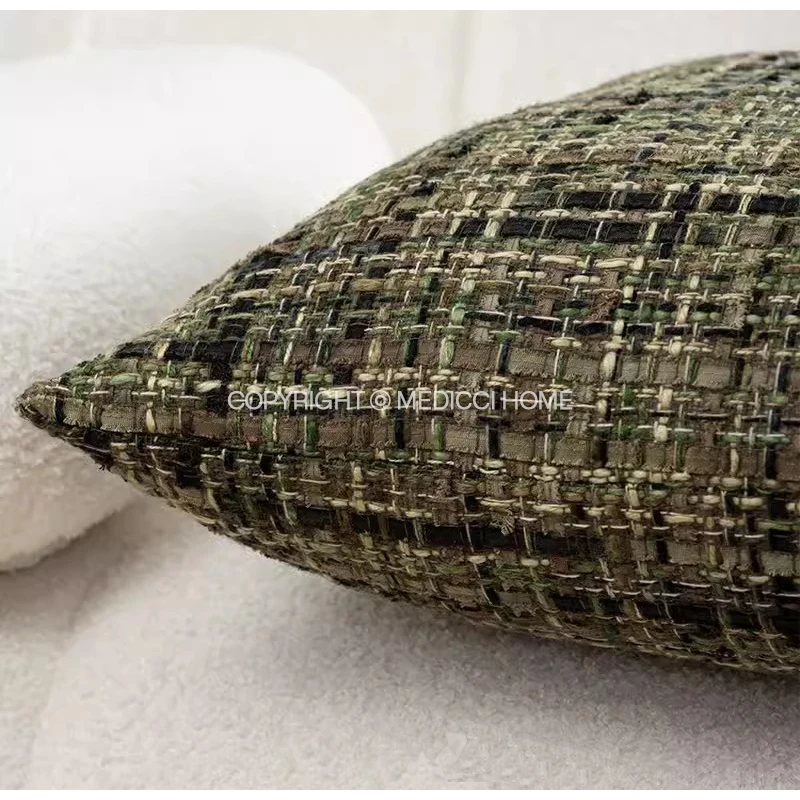Medicci Home French Couture Designs Fabric Cushion Covers Living Room Bedroom Decorative Boutique Pillow Case 45x45cm Moss Green
