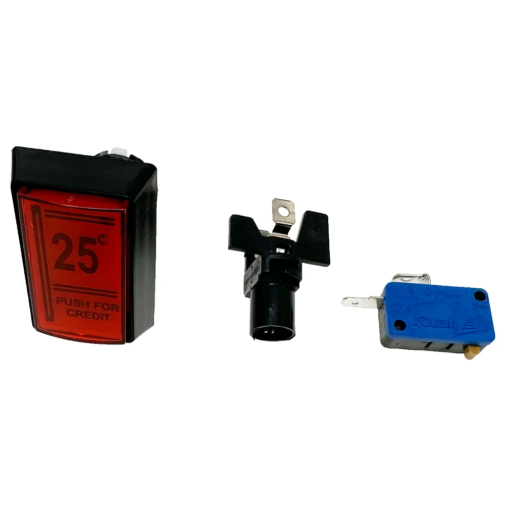 1 Piece 25 cents rectangle button 12V Arcade LED Button Microswitch 33X50MM Mechanism For Credit Coin Arcade Game Vendin Machine - view 3