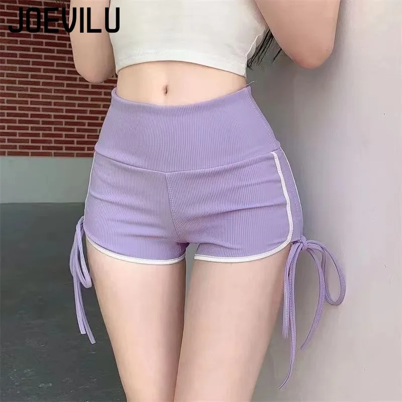 

Женские спортивные шорты на шнурке, новые сексуальные летние популярные брюки Spice Girls, повседневные брюки с высокой талией, тонкие прямые широкие шорты