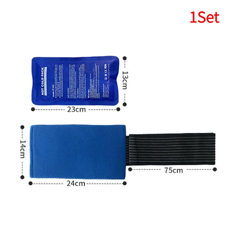 1Set Gel Ice Packs With Adjustable Elastic Strap Hot Cold Compress For Shoulder Back Knee Neck Ankle.