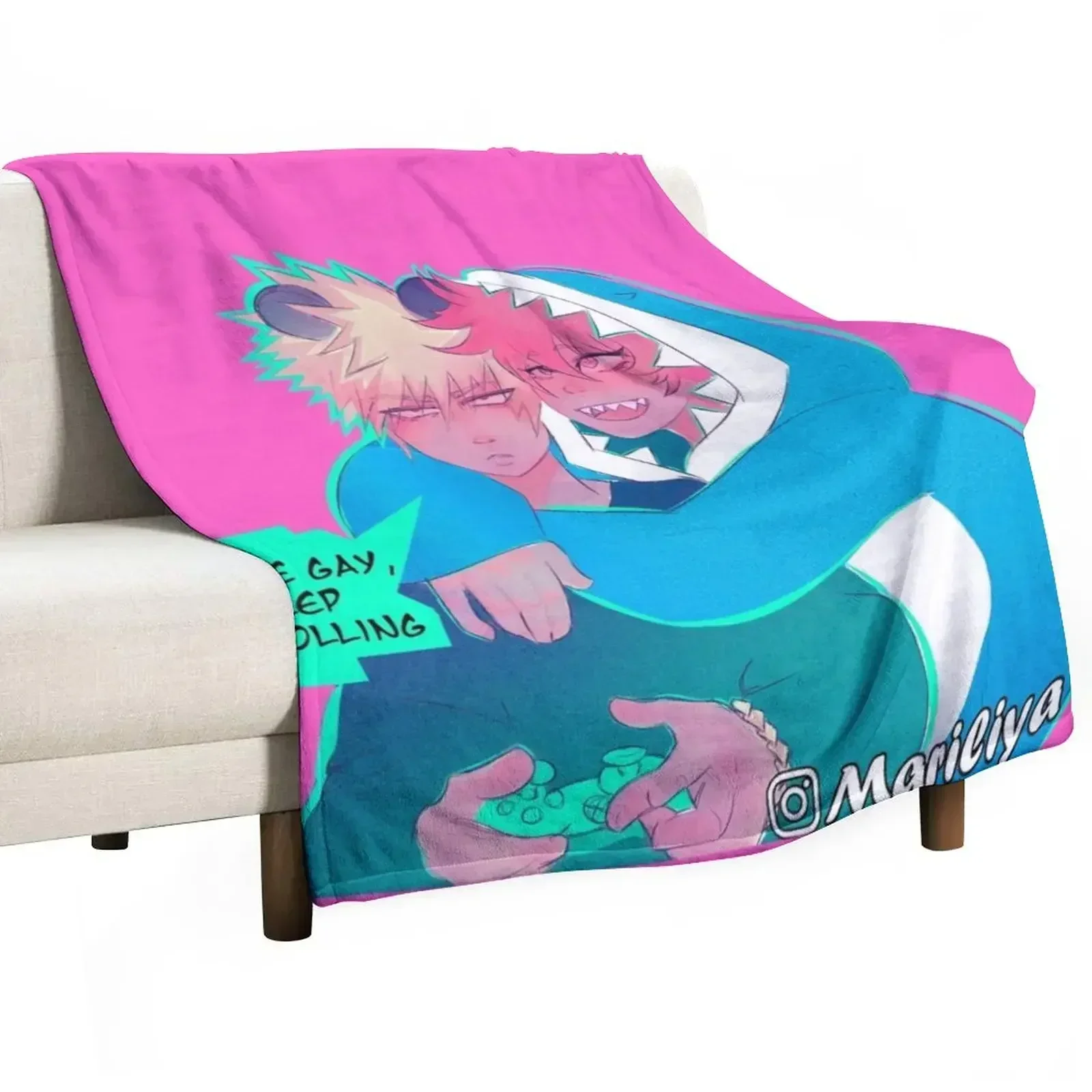 

New PINK - Kiribaku Throw Blanket Anti Shedding Soft Fuzzy Blanket for Home