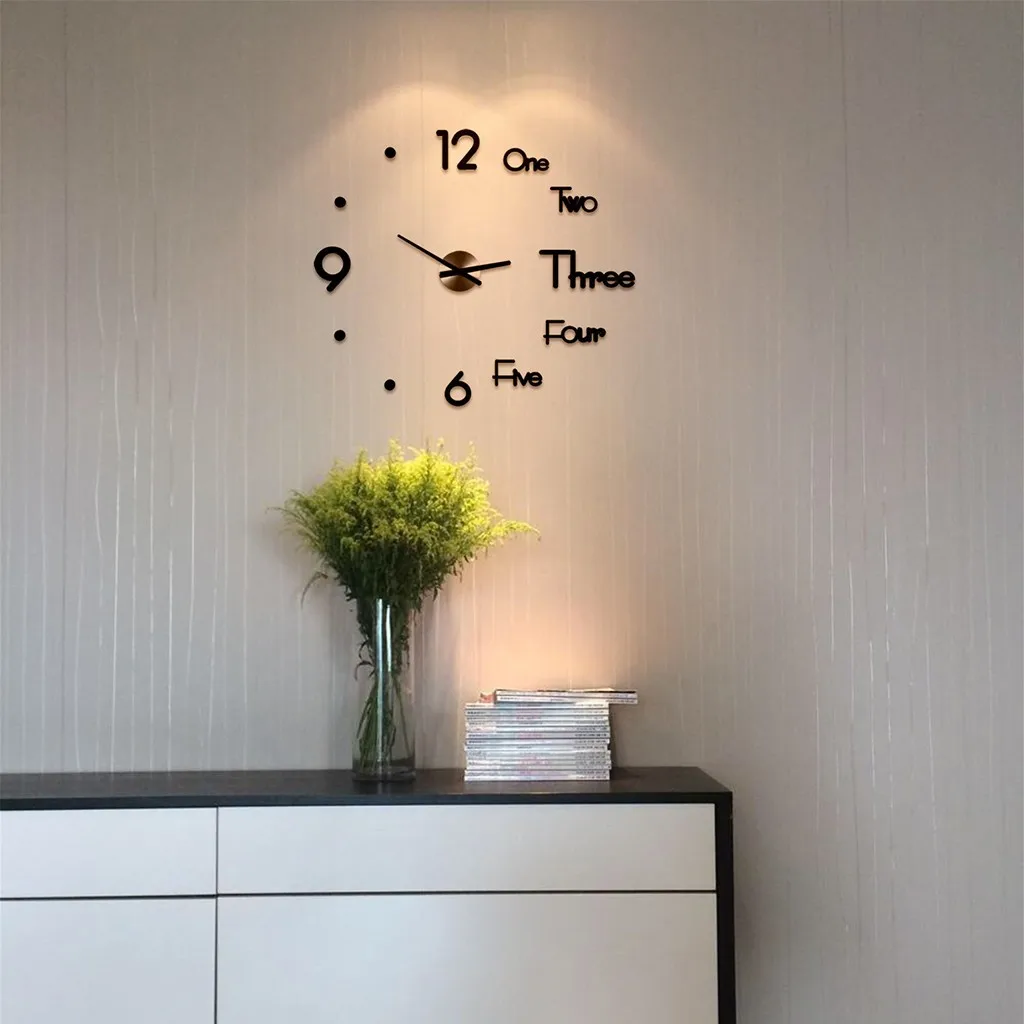 3d Mirror Diy Large Homemade Silent Wall Clock Home And Office Mirror Sticker Modern Design Home Bedroom Decoration
