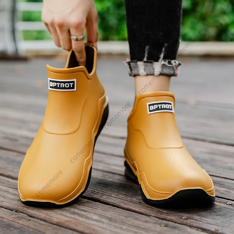

Мужские дождевые туфли. Низкие водонепроницаемые, противоскользящие и износостойкие короткие дождевые сапоги. Обувь для воды и толстая обувь для рыбалки.