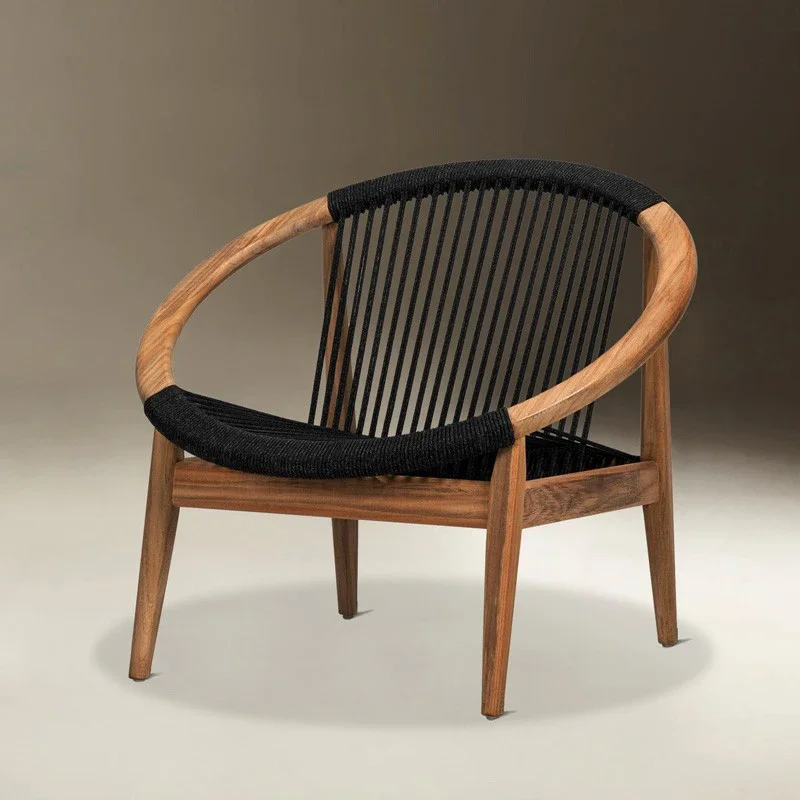 

round Chair Solid Wood Sofa Chair Single Lazy