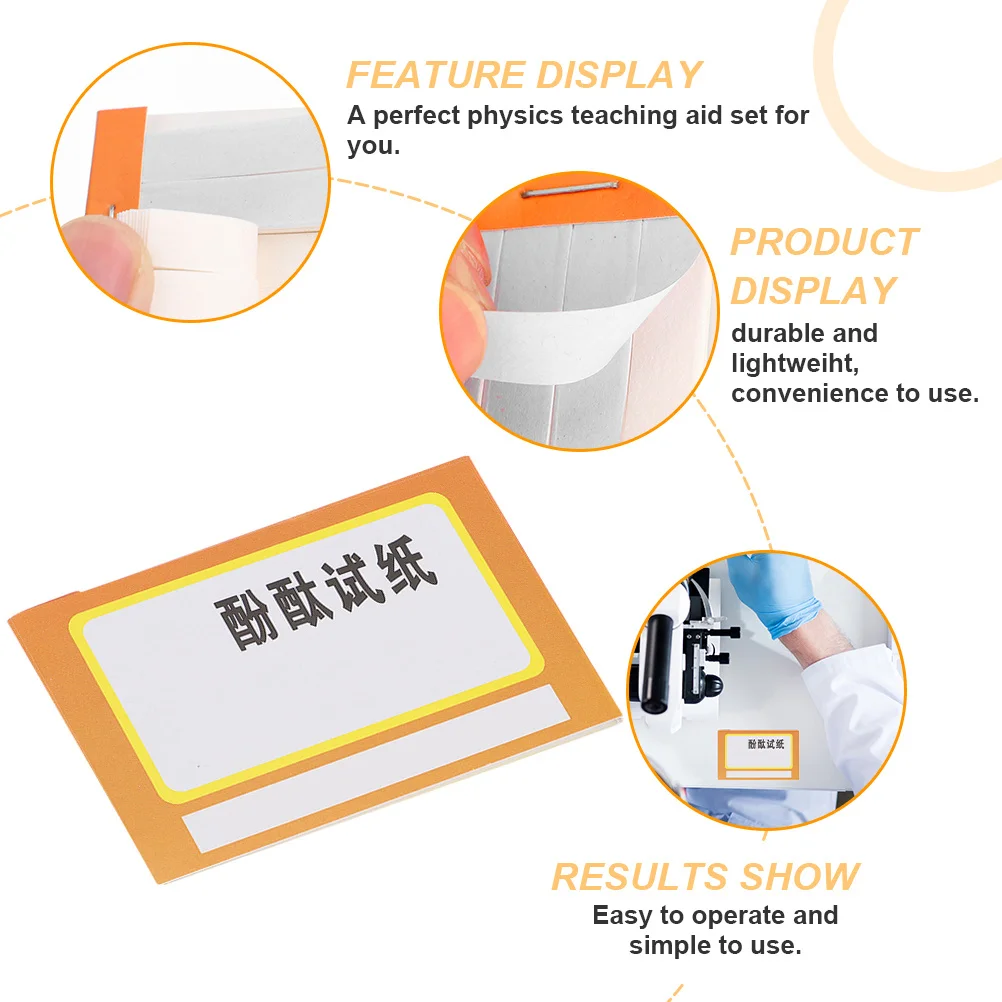 

6pcs Phenolphthalein Test Paper Chemistry Experiment Supplies For Ph Alkaline Acidic Testing Universal Indicator Strips Lab