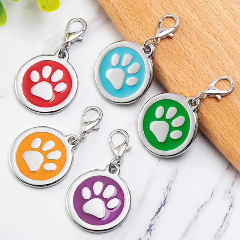 2 PCs Zinc Based Alloy Pet Memorial Knitting Stitch Markers Silver Color Dog Paw Pattern Knitting Tools