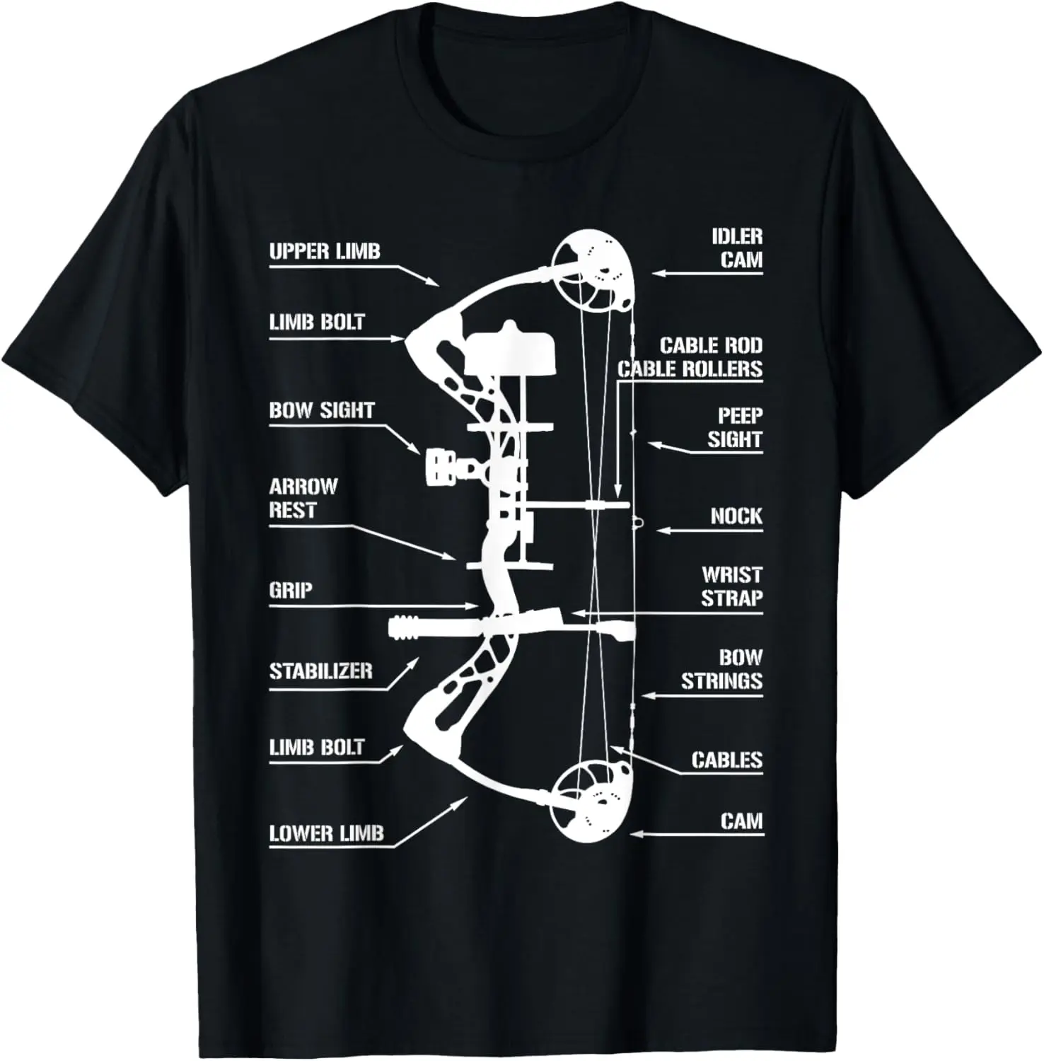 Anatomy of Archery Bow Hunting - Bowhunting T-Shirt