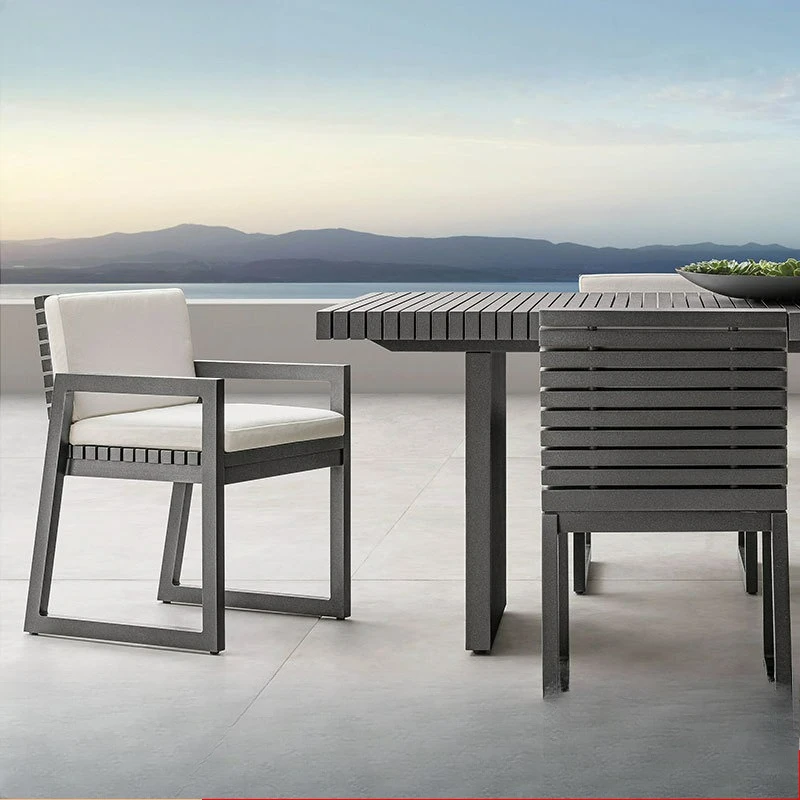 

Customizable outdoor rectangular dining table outdoor garden courtyard terrace villa table and chair combination